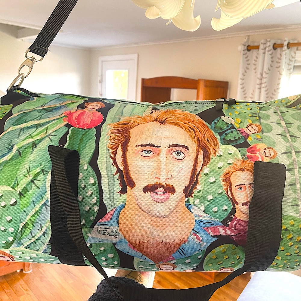Nicolas Cage Raising Arizona Cactus Acid Trip XL Duffel - Nic Cage Travel GymBag